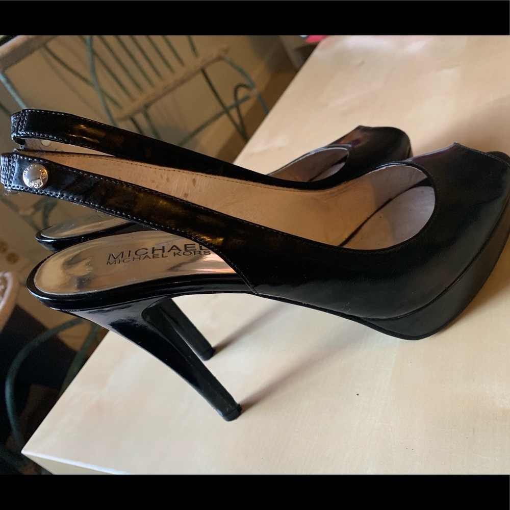 Michael Kors Peep Toe Black Sling back Heels